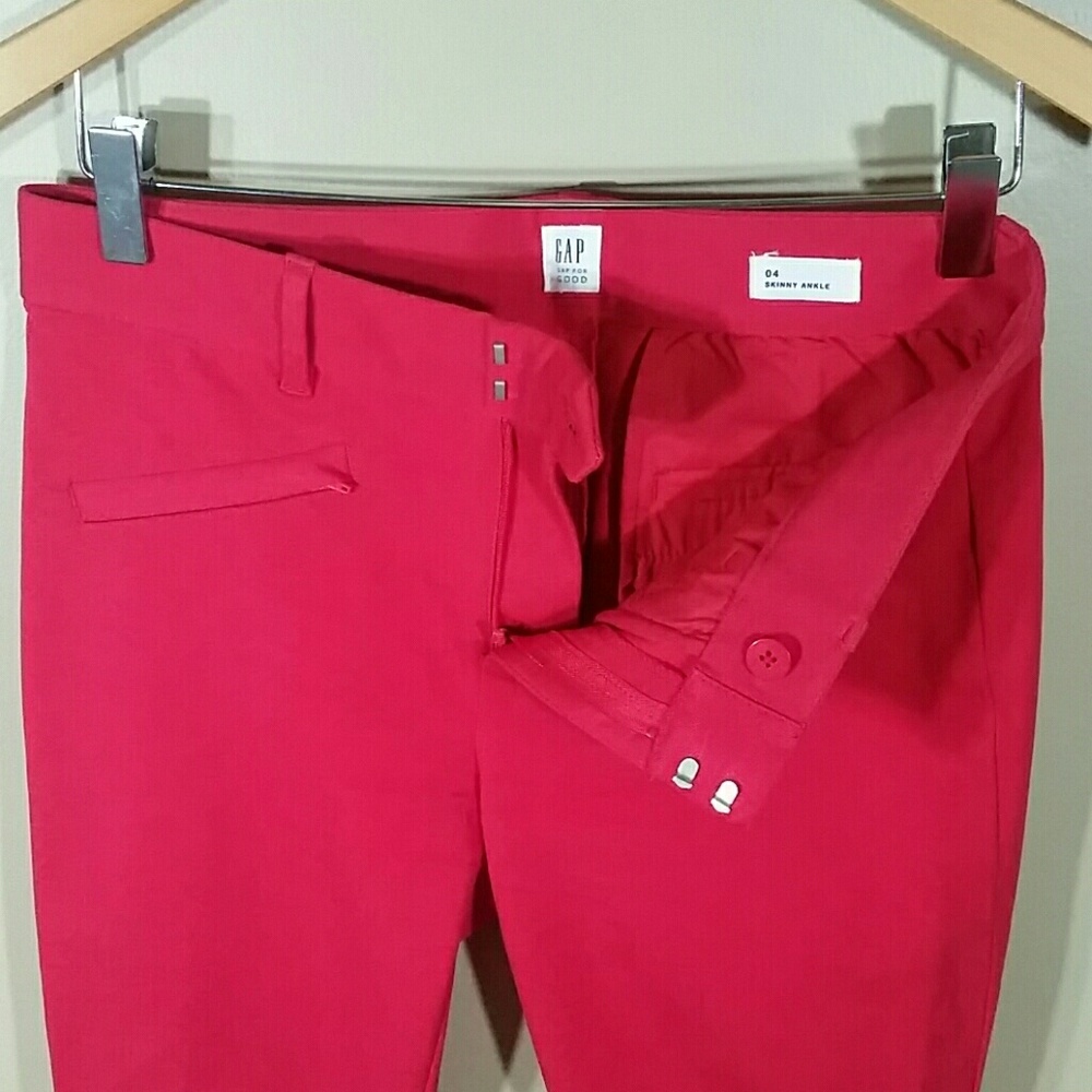 GAP coral skinny ankle pants with details - Picture 6 of 7